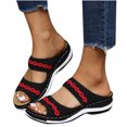 thumbnail image 4 of LSLJS Chaussures pour Femmes Mode Ajourées Tricot Crochet Fleur Confortables Talon Compensé Pantoufles Sandales, Pantoufles pour Femmes, 4 of 9