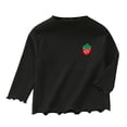 thumbnail image 2 of Cowsor Girls Soft Ribbed Peter Pan Collar Bow T-Shirt Sweet and Ribbed Knit Casua Cute Tops, 2 of 3