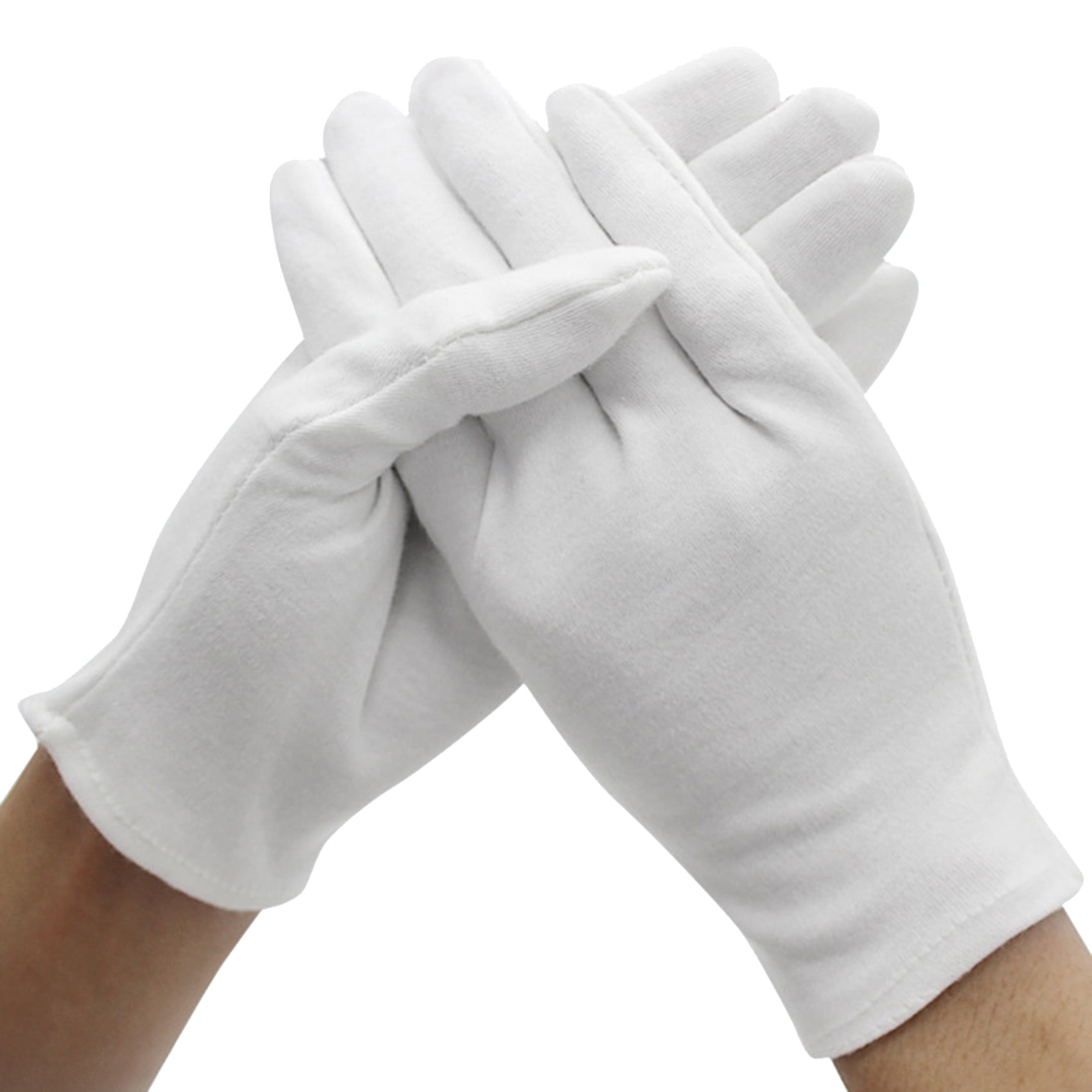 Mistaha 12 Pairs Cotton Gloves Breathable Soft Skin-Friendly Work Cosmetic Moisturizing Jewelry Inspection Gloves