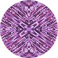 thumbnail image 1 of Ahgly Tapis Rond Lavable en Machine Intérieur Transitionnel Violet Violet, 4 Pieds Rond, 1 of 7
