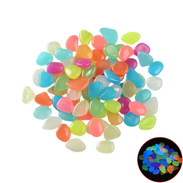 100PCS Lueur Pierres Galets Simulation Pavés Homme Fait Roche Réservoir de Poisson Galets Résine Décorations de Jardinage, 2,2 Cm