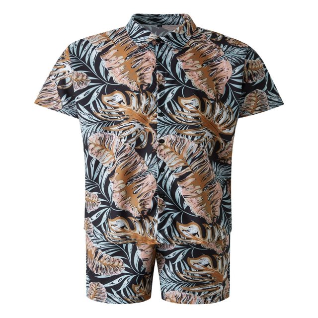 Stylish Matching Set Men‘s Printed Shirt and Shorts for Hawaii