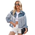 thumbnail image 1 of YTDSCS Women's Fringe Denim Jacket Long Sleeve Jean Coat Spring Fall Washed Cowboy Outwear for Womens S-XL, 1 of 8