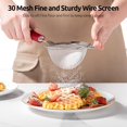 thumbnail image 4 of U-Taste Small Fine Mesh Strainer: 18/8 Stainless Steel 3.35in 30 Mesh Kitchen Food Sieve with Sturdy Riveted Silicone Handle, Heavy Duty Deep Handheld Metal Colander for Tea, Juice (Red), 4 of 9