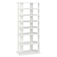 thumbnail image 1 of Costway Patented 7-Tier Double Rows Shoe Rack Vertical Wooden Shoe Storage Organizer Rustic White, 1 of 10