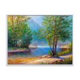 thumbnail image 1 of Designart Green Trees By The Riverside FLOAT FRAME WALL ART, 1 of 4