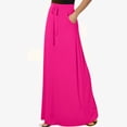 thumbnail image 2 of FAIWAD Women's Elastic High Waisted Maxi Skirt Drawstring Loose Casual Basic A-Line Skirts with Pockets, 2 of 7