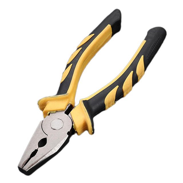 Heavy Duty Combination Pliers with Wire Cutter Carbon Steel Multifunction Lineman'S Pliers Side-Cutting Pliers for Hand Tools Machine Repair 6 inch flat head