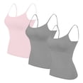 thumbnail image 1 of Timegard Plus Size Tank Tops for Women 3pc Spaghetti Strap Camis Slim Comfy Solid Color Sleeveless Top, 1 of 2