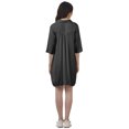 thumbnail image 3 of Moomaya Robe Chemise Tunique Mini Décontractée Unie à Manches 3/4 pour Femmes en Rayonne, 3 of 6