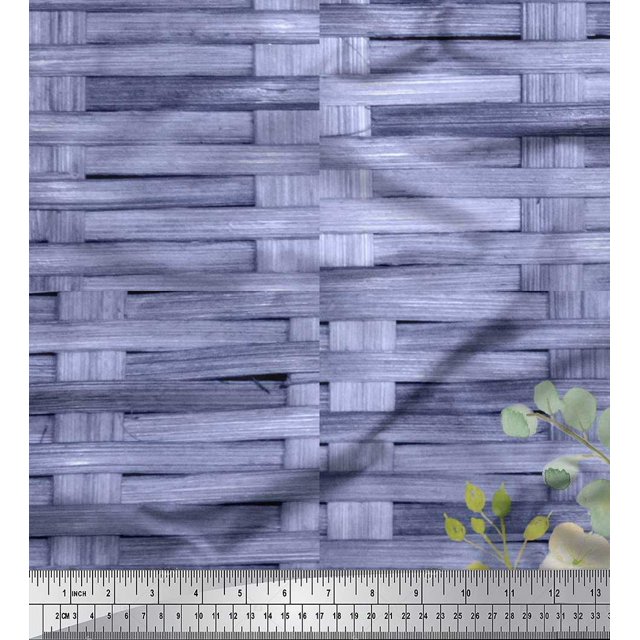 Soimoi Purple Poly Georgette Fabric Check,Leaves & Floral Fabric Prints by Yard 42 Inch Wide