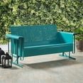 thumbnail image 2 of Crosley Furniture Bates Canapé de Patio Moderne en Métal à Glissement, Turquoise, 2 of 10