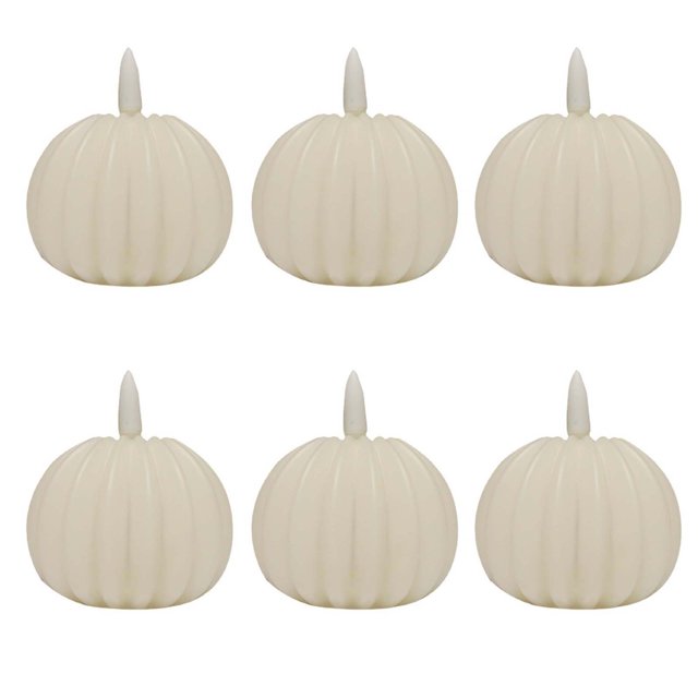 Battery Operated Candles Pumpkin LED Candle Set, Mini Cute Flameless Safe Pumpkin Candles for Kids Fall Halloween Thanksgiving Decor