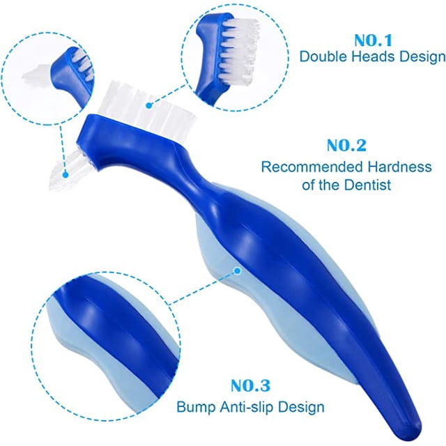 Premium Hard Denture Brush Wear-resistant Toothbrush Home Travel Plastic Multi-Layered Bristles Reusable Portable Double-Sided Toothbrushes