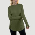 thumbnail image 3 of 2025 Femmes Décontracté Uni Manches Longues T-Shirt Femmes Ensemble Couleur Ample Col Rond T-Shirt de Compression pour Femmes Manches Longues Manches Raglan Chandails de Compression pour Femmes T-Shirt, 3 of 4