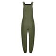 thumbnail image 3 of HAiming Women's Cotton Overalls Casual Loose Button Jumpsuits Adjustable Straps Wide Leg Rompers with Pockets, 3 of 6