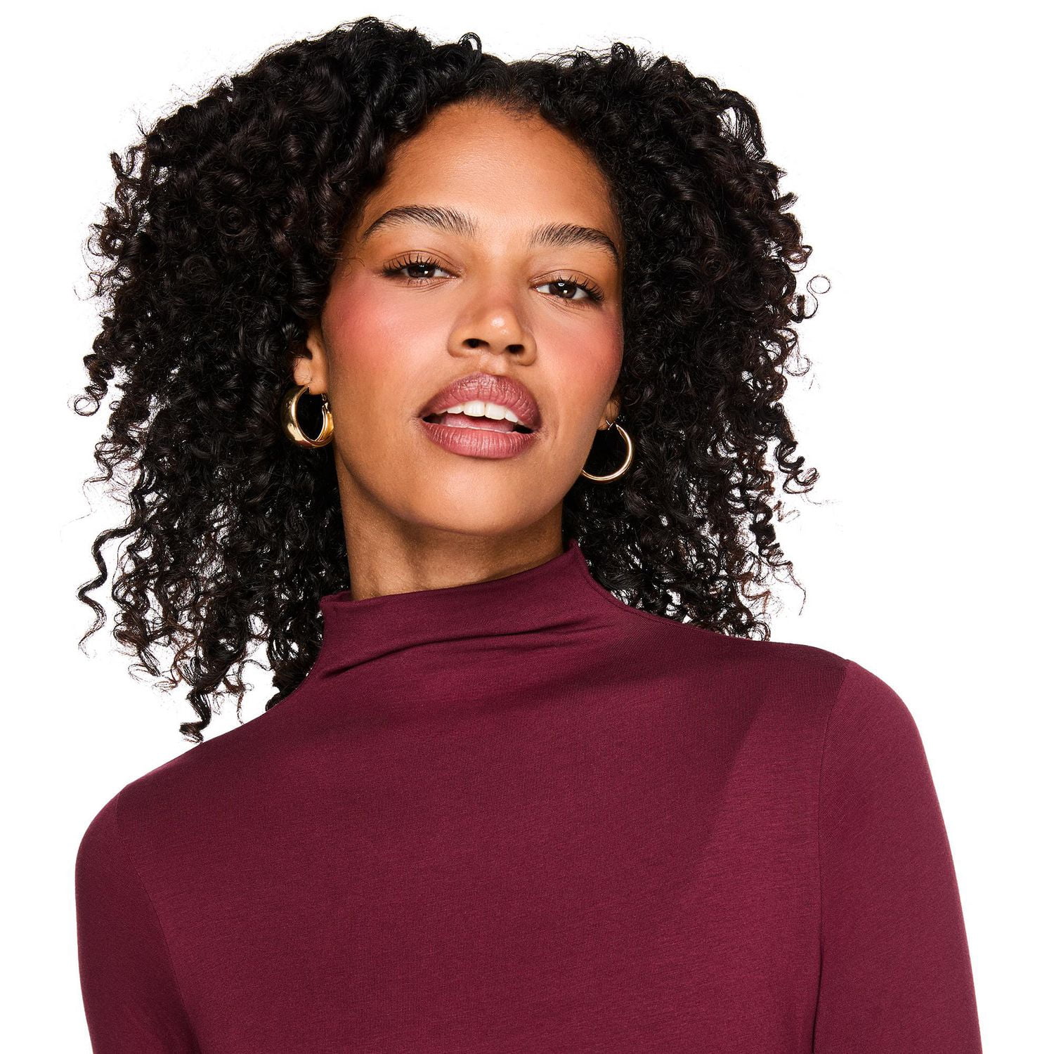 George Women's Mock-Neck Long-Sleeve T-Shirt