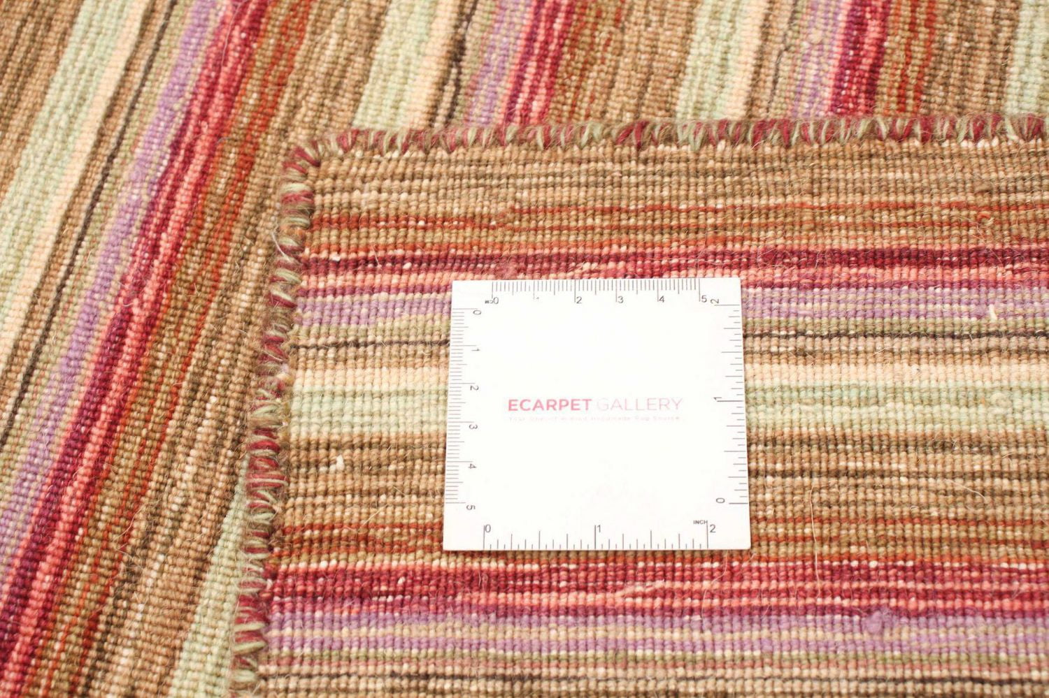 ECARPETGALLERY 4'7" x 6'7" Flat-weaves & Kilims Manhattan Hand Made Area Rug for Living Room, Dining Room and Bedroom in Brown