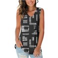 thumbnail image 1 of EQWLJWE Camisoles pour Femmes Camisoles Femmes Mode Tendance Femmes Été Sans Manches Col en V Chandail Imprimé Blouse Décontractée Hauts, 1 of 6