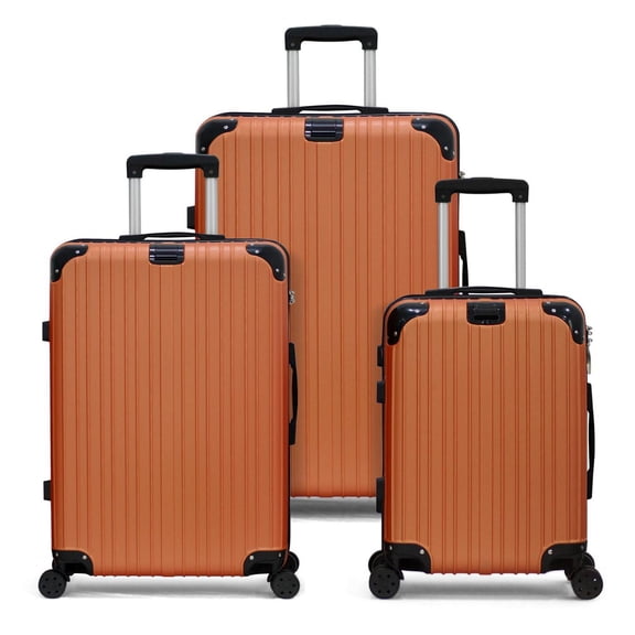 HIKOLAYAE Upright Luggage with 8-Wheel Spinner in Azure Blue, 3 Piece - TSA Compliant