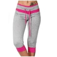 thumbnail image 1 of AherBiu Plus Size Capris for Women Low Rise Elastic Drawstring Joggers Sweatpants Running Sports Capri Pants, 1 of 4