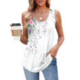 thumbnail image 2 of UPPADA Camisoles d'Été pour Femmes à Imprimé Floral, Col Ras du Cou, Sans Manches, Chemises Décontractées à Ourlet Fluide, Jolis T-Shirts, Chemises Coupe Ample, Hauts Confortables Multicolores, S, 2 of 7
