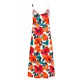 thumbnail image 4 of Ovzne Robes pour Femmes Robe Robes d'Été pour Femmes Imprimé Sans Manches Col Rond Robe Décontractée Longues Robes Robe de Printemps Imprimée Liquidation, 4 of 5