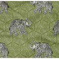thumbnail image 4 of oneOone Organic Cotton Poplin Twill Fabric Elephant Block Printed Craft Fabric BTY 42 Inch Wide, 4 of 4