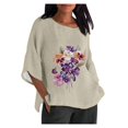 thumbnail image 2 of Blouses pour Femmes, Mode Décontractée Alzheimer Manches 3/4 Imprimé Coton Ample, 2 of 4