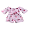 thumbnail image 1 of Baby Girl Off The Shoulder Floral Romper Jumpsuits Casual Summer Outfits, 1 of 6