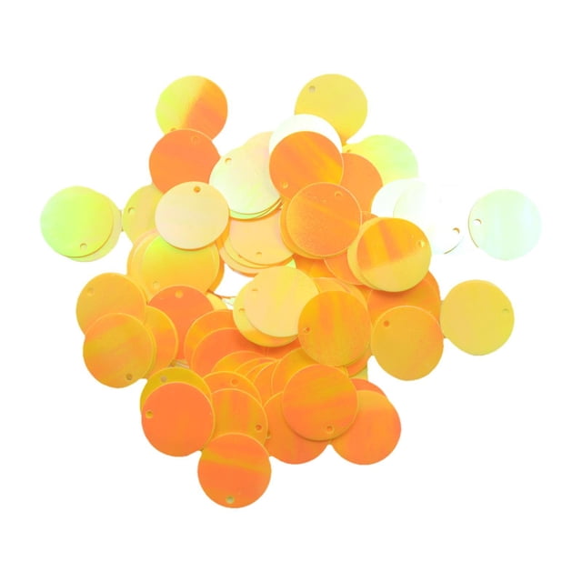 KLKCMS 130 Pcs Paillettes Rondes Amples 16 mm pour Fabrication de Bijoux Vêtement Robe de Mariée Jaune