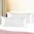 thumbnail image 1 of PiccoCasa Satin Body Pillowcases 2 Pcs Soft with Zipper Closure White 20"x54", 1 of 7