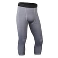 thumbnail image 1 of Men's Compression 3/4 Pants with Pockets,Workout Athletic Stretch Tights Leggings Athletic Base Layer, 1 of 3