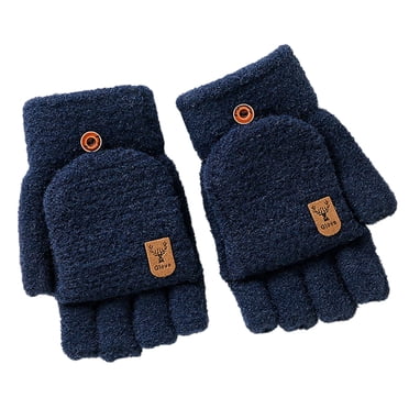 Big Clearance! Gloves for Cold Weather, Baberdicy Winter Knitted Fingerless Gloves Thermal Insulation Warm Convertible Mittens Cover for Men Women Mittens for Women Cold Weather