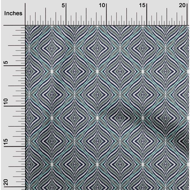 oneOone Viscose Chiffon Fabric Ogee Flame Stitch Print Sewing Fabric BTY 42 Inch Wide