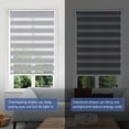 thumbnail image 2 of LUCKUP Cordless Zebra Blinds Roller shades for window Day and Night Blind Dual Layer Light Filtering Shade Light Control Room Darkening Horizontal Window Treatment 21" W X 72" H, Grey, 2 of 7