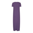 thumbnail image 3 of fatyb Robes Maxi pour Femmes Col Rond Manches Courtes Robes Décontractées Robes T-Shirt Amples pour Femmes P-5TG, 3 of 5