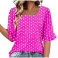 thumbnail image 2 of Wensltd Blouse d'Été Ample pour Femme à Imprimé, Manches à Volants, Encolure Carrée, 2 of 6