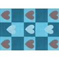 thumbnail image 1 of Ahgly Company Tapis d'Intérieur Lavables en Machine Rectangle Transitionnel Bleu Turquoise Clair, 3' x 5', 1 of 7