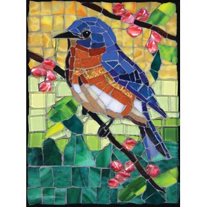 SUNSOUT Puzzle 1000 Piece Stained Glass Bluebird (70716)