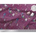 thumbnail image 2 of Soimoi Moss Georgette Fabric Spaceship,Star & Satellite Cartoon Decor Fabric Printed Yard 42 Inch Wide, 2 of 3
