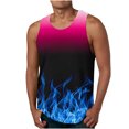 thumbnail image 2 of Qertyioot Indépendance Jour Hommes Casual Mode Gradation Impression Pull Col Rond Débardeurs de Sport, 2 of 5
