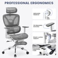 thumbnail image 3 of AKDSteel Chaise de Bureau Ergonomique en Maille avec Dossier Haut, Accoudoirs 3d Réglables, Repose-Pieds Rétractable et Roues pour la Maison Ou le Bureau, 3 of 8