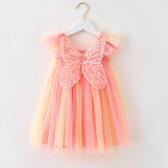 Robes Décontractées pour Filles Sans Manches Tutu pour Filles Robe Filles Tulle Robe Tout-Petit 3-4 Ans