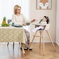 thumbnail image 2 of Babyjoy 3 in 1 Convertible Wooden High Chair Toddler Feeding Chair with Cushion Dark Grey, 2 of 8