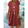 thumbnail image 1 of 2024 Robe Tendance Grande Taille pour Femmes Été Imprimé Manches Courtes Ample Décontractée Robes Femme Élégante Mode Plage Vêtements pour Dames, 1 of 7