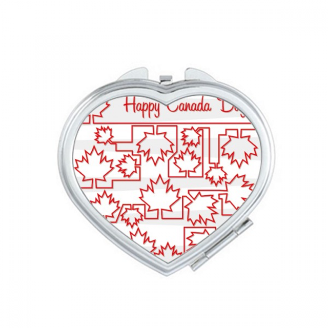 Happy Canada Day 4th Of July Maple Mirror Travel Magnification Portable Handheld Pocket Makeup