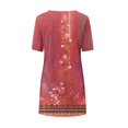 thumbnail image 5 of LOVZFMLL Robe Chandail Imprimée à Col Rond et Manches Courtes pour Femme Rouge 5TG, 5 of 5