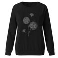 thumbnail image 1 of Fashion Womens Casual O-neck Butterfly Rhinestone Long Sleeve Tops T-shirt, 1 of 5