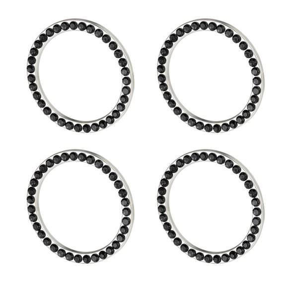 Unique Bargains 4 Pcs Car Engine Start Stop Decoration Ring Rhinestone Push Start Button Knob Trim Knob Bling Ring Black